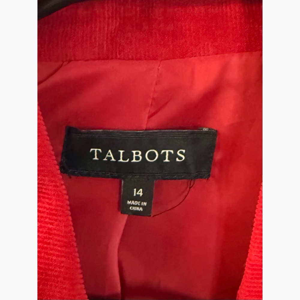 Talbots Women's Red Corduroy Blazer Size 14 - Picture 2 of 2